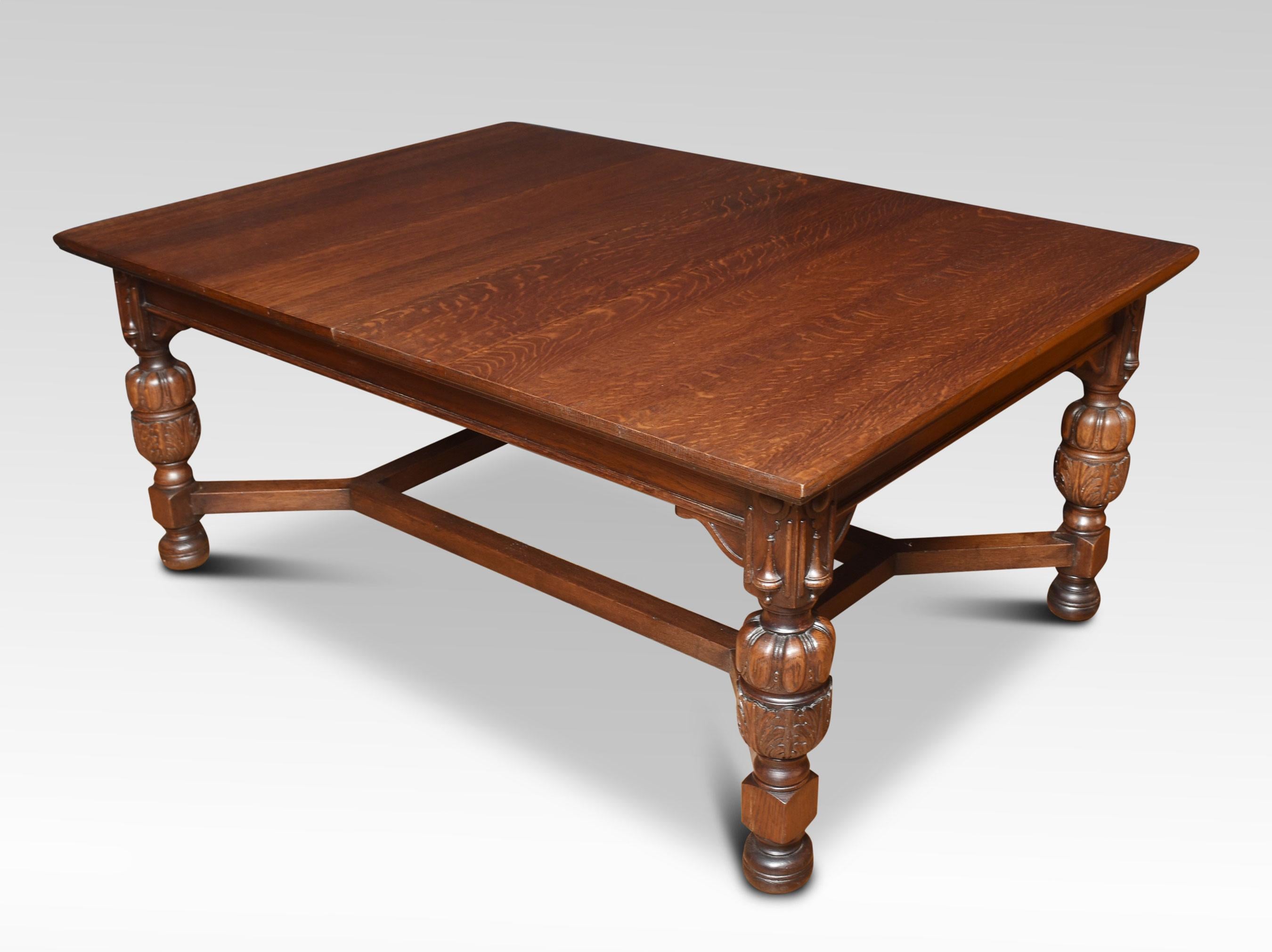British Oak Extending Dining Table For Sale