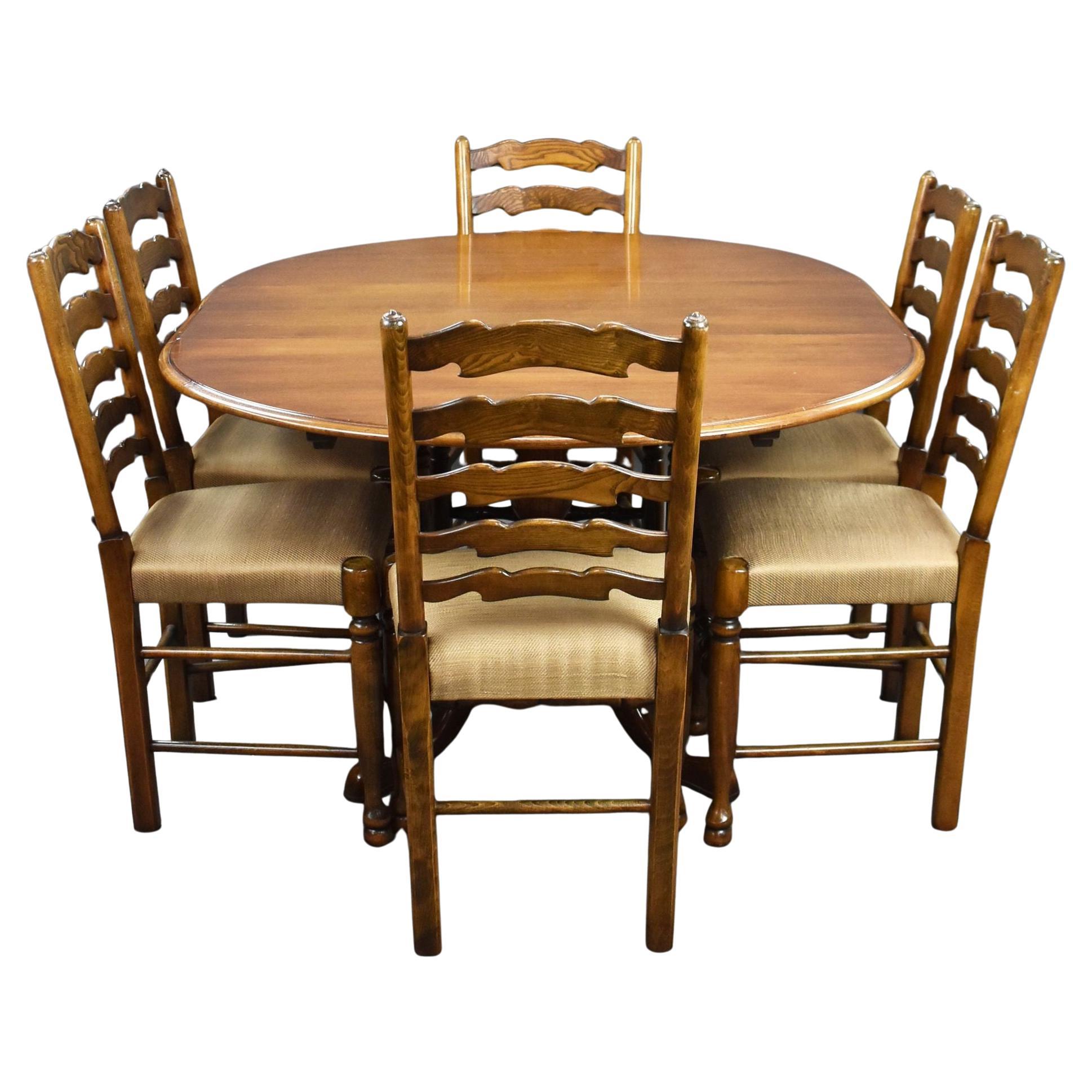 Oak Extending Table and Six Ladder back chairs