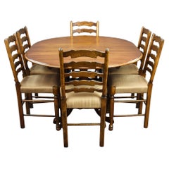 Antique Oak Extending Table and Six Ladder back chairs