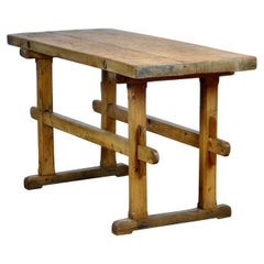 Vintage Oak Farmers Worktable, 1930s