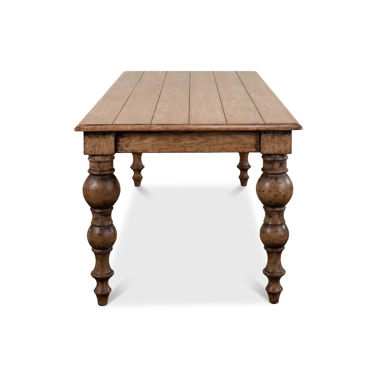 Country Oak Farmhouse Dining Table For Sale