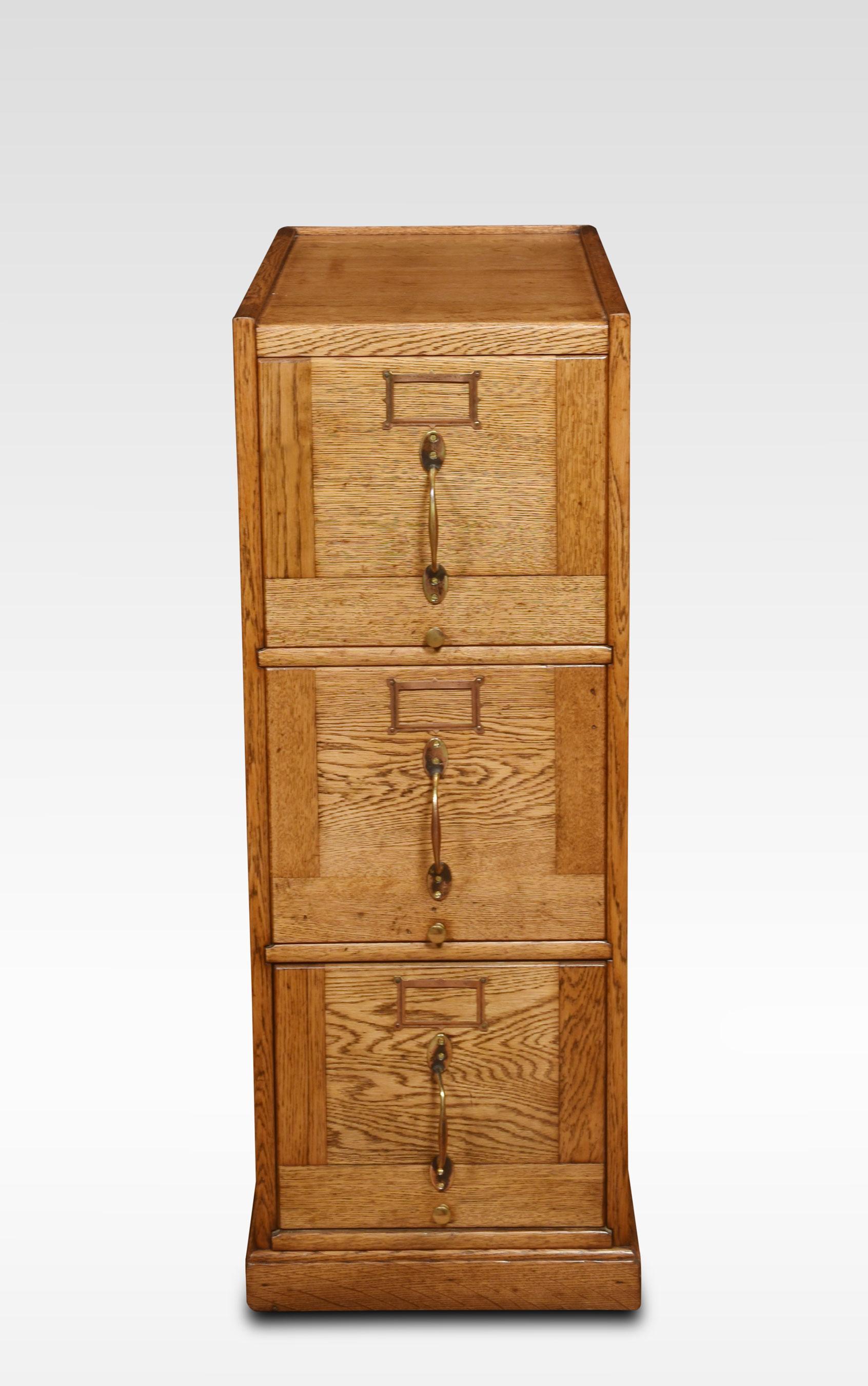 British Oak Filing Cabinet