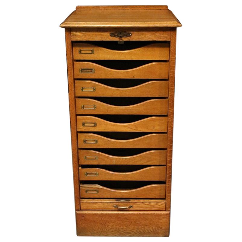 American Oak Multi Drawer File and Erbe at 1stdibs