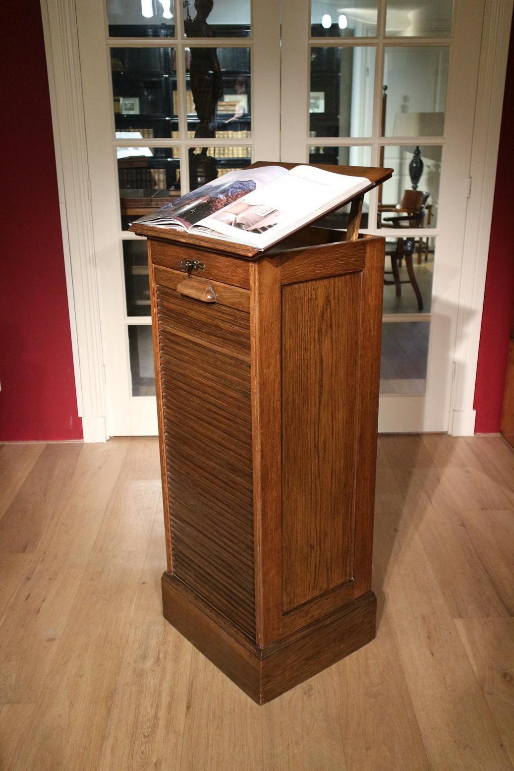 Oak Filing Cabinet with Roller Shutter 1