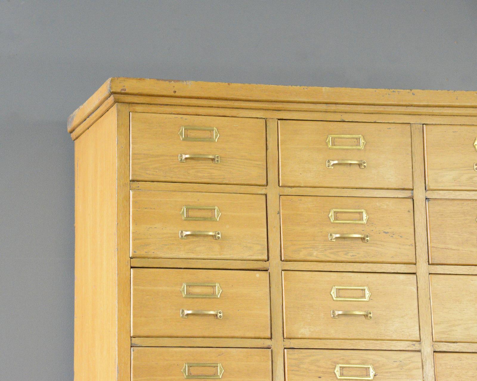 German Oak Filing Drawers Circa 1930s For Sale