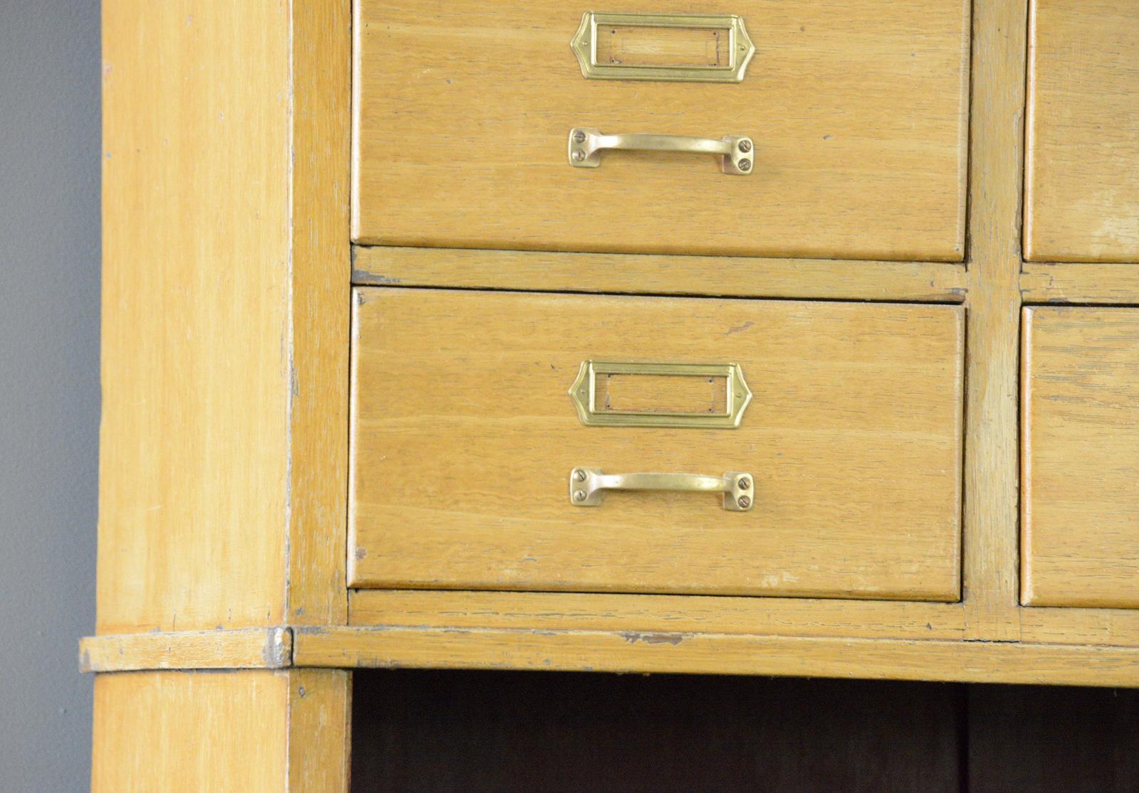 Mid-20th Century Oak Filing Drawers Circa 1930s For Sale