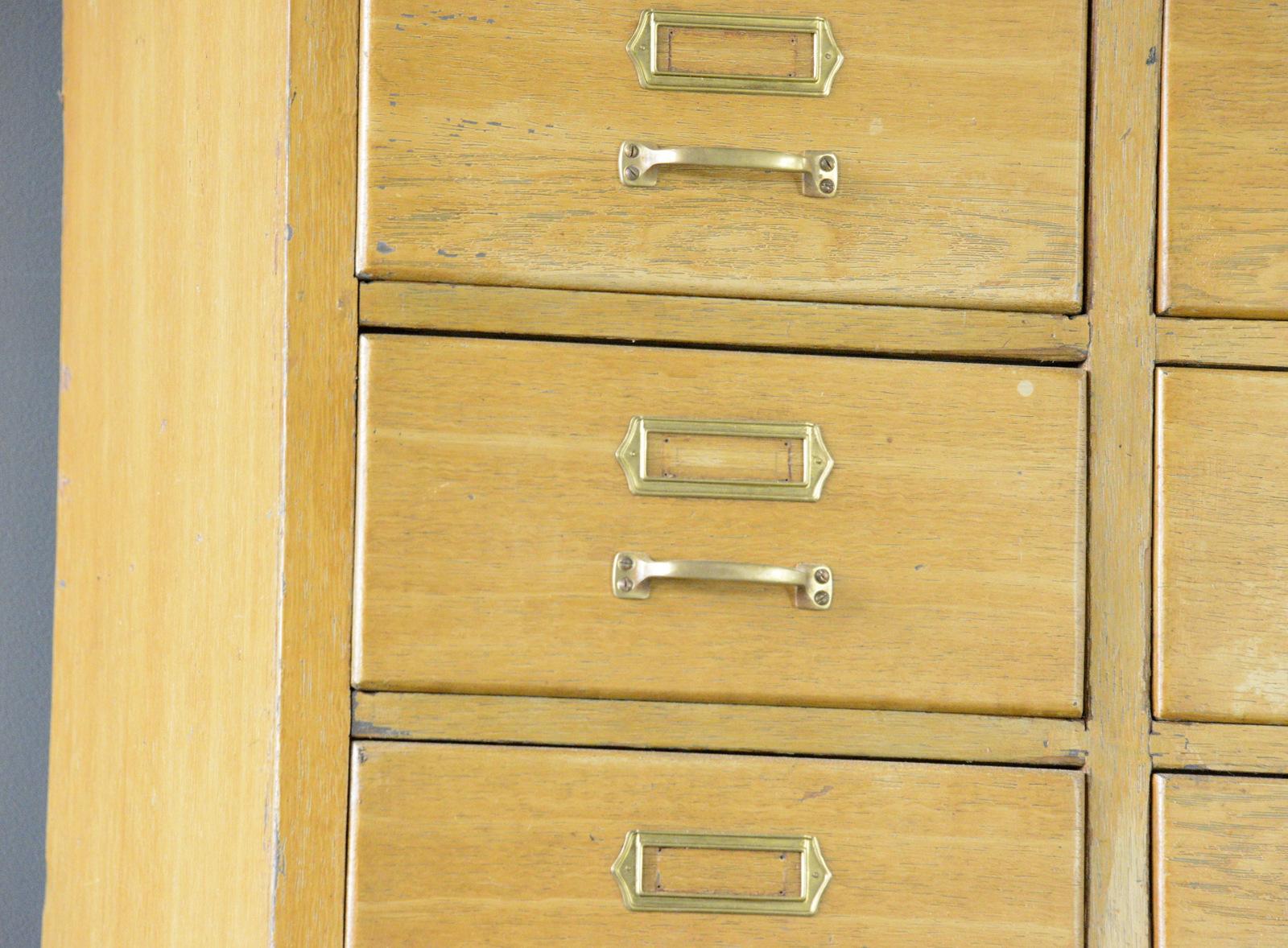 Oak Filing Drawers Circa 1930s For Sale 1