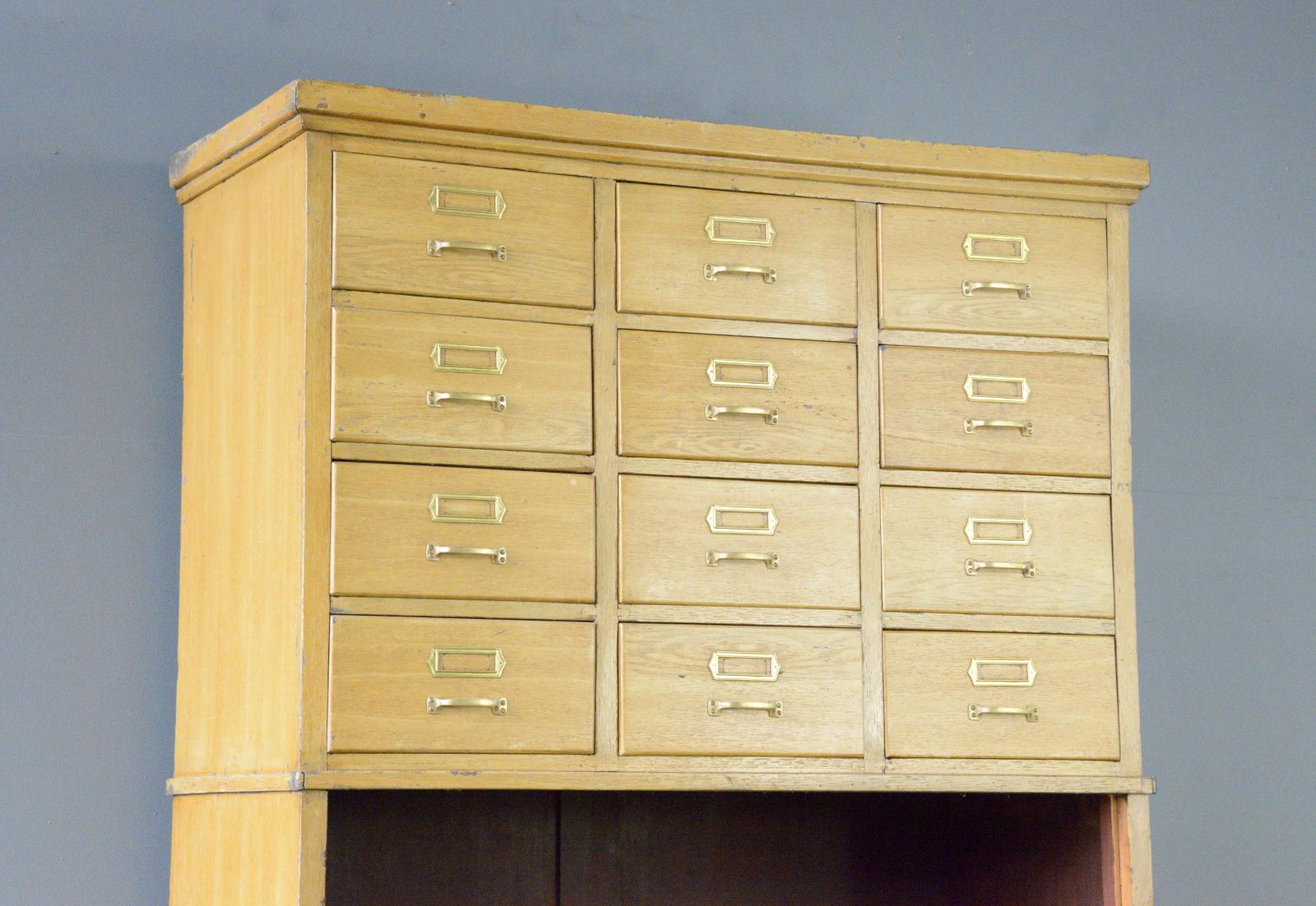 Oak Filing Drawers Circa 1930s For Sale 2