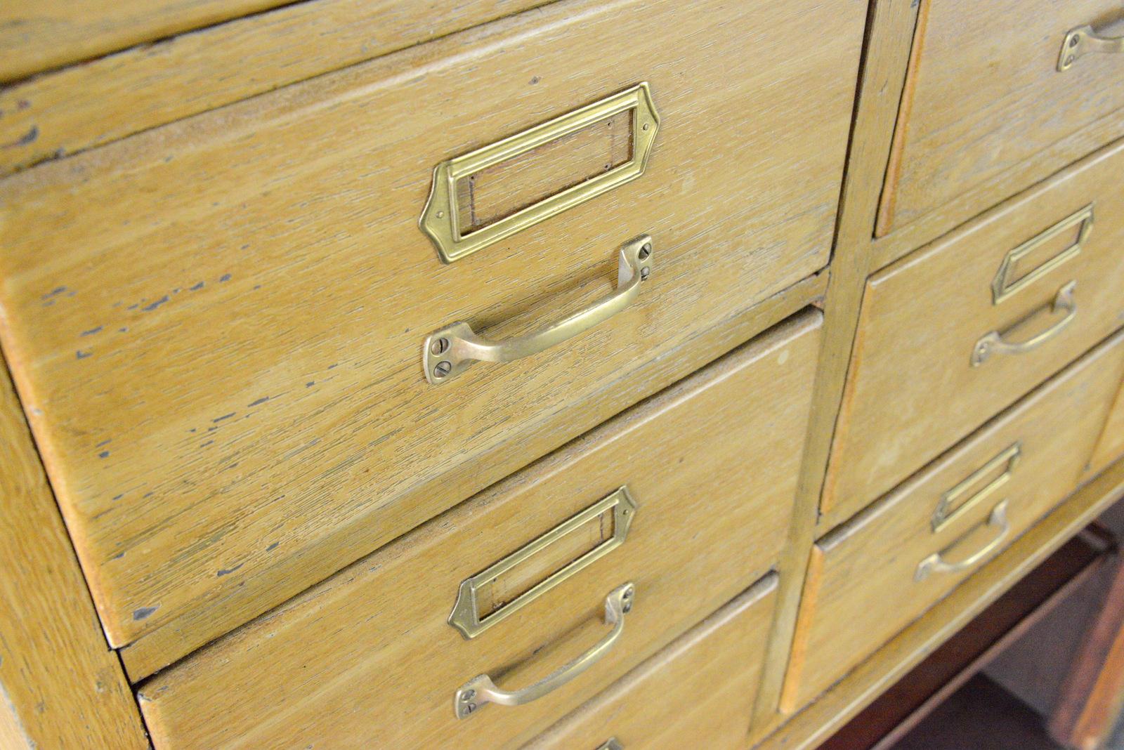 Oak Filing Drawers Circa 1930s For Sale 3