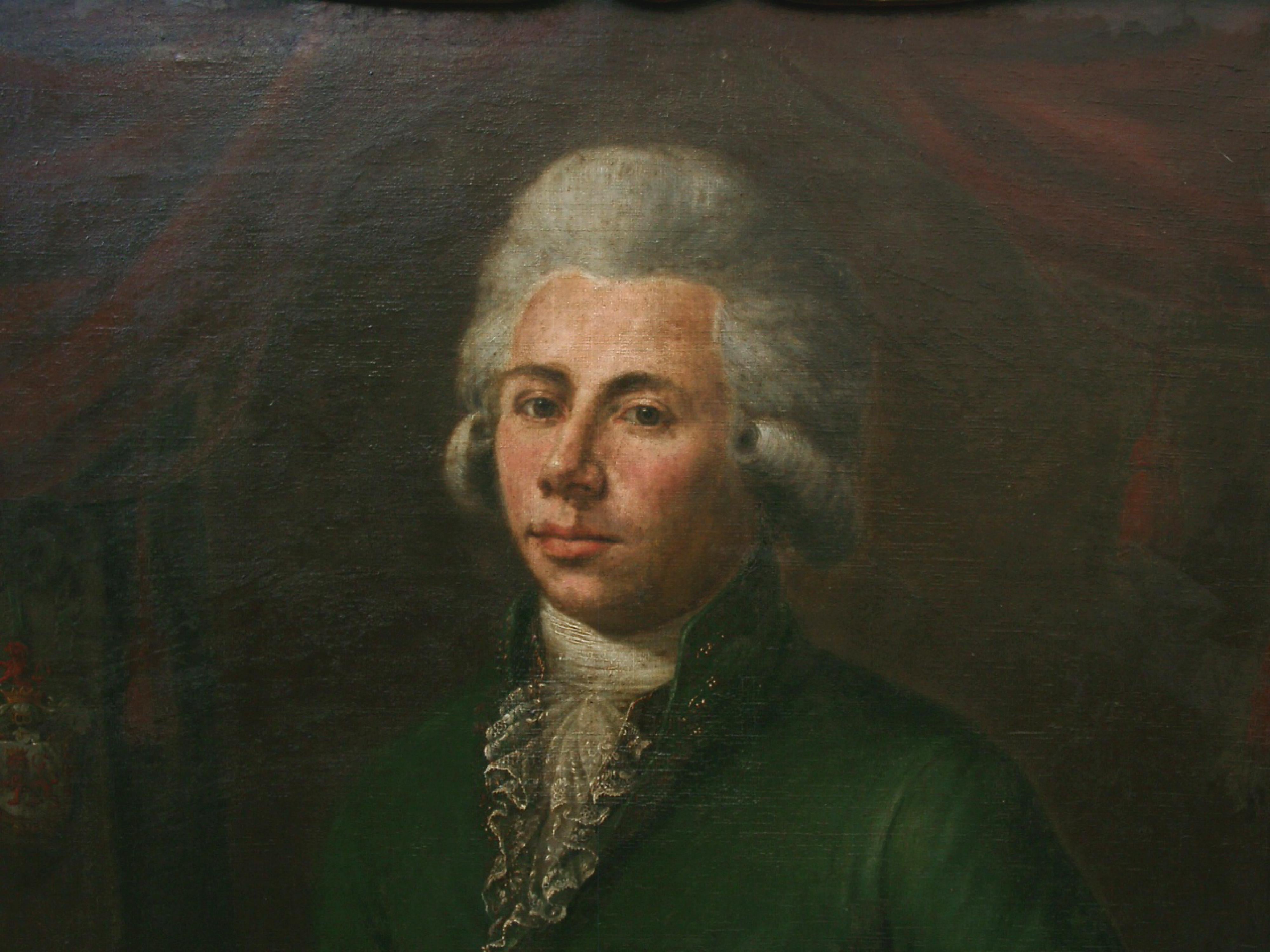 Cheminée en chêne avec le portrait d'un gentleman en vente 1