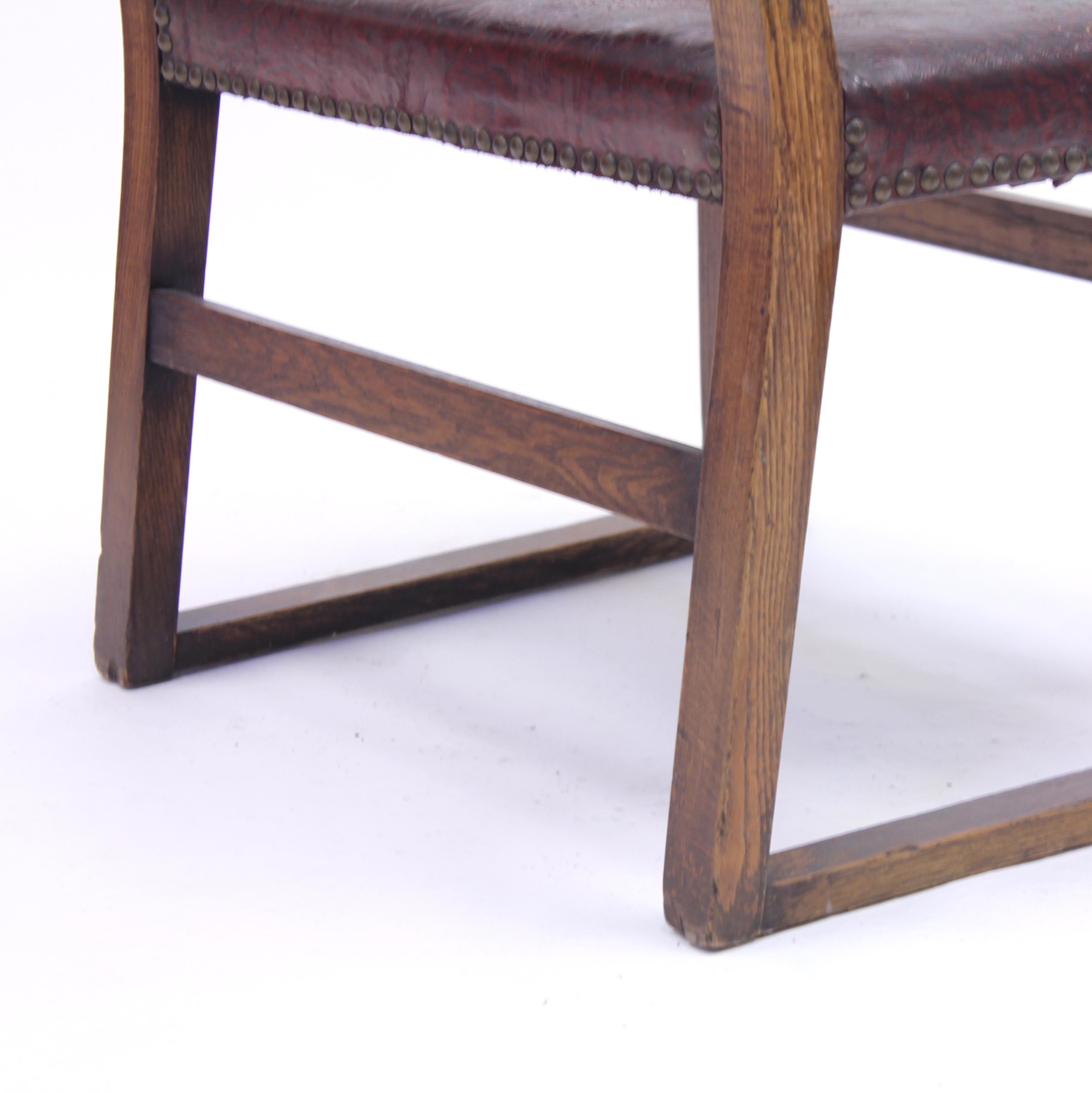 Oak Fireside Chair Attributed to Adolf Loos, 1930s For Sale 5