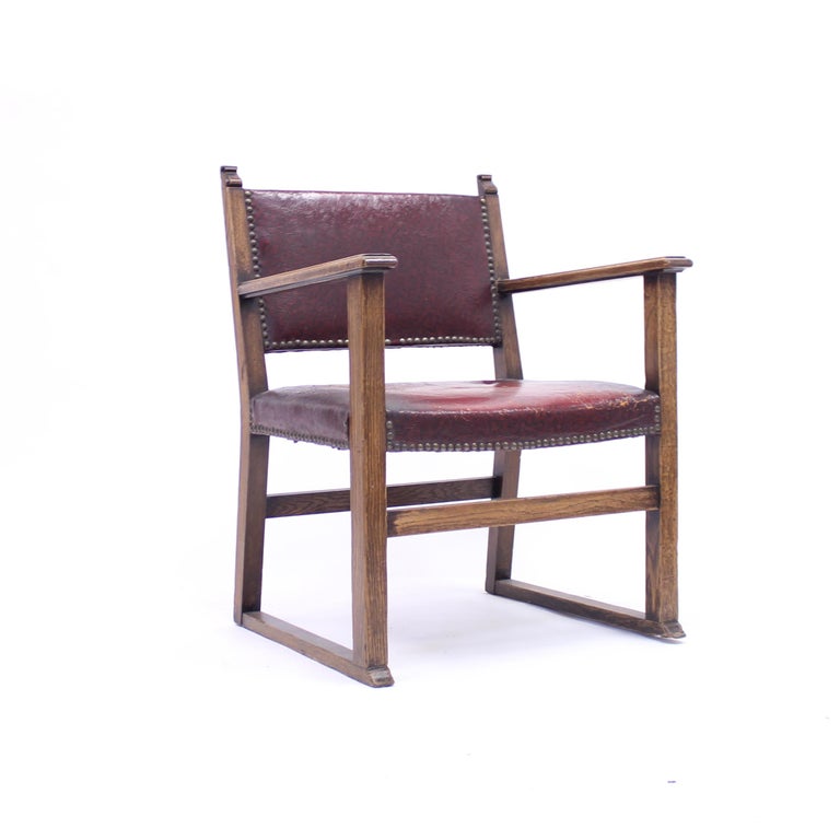 Oak Fireside Chair Attributed to Adolf Loos, 1930s For Sale at 1stDibs