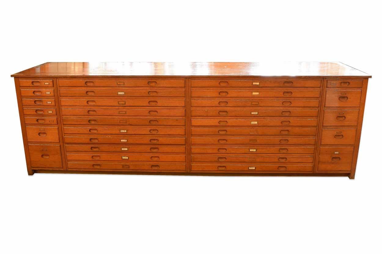 This solid golden oak turn-of-the-1900s flat file is humongous and features 23