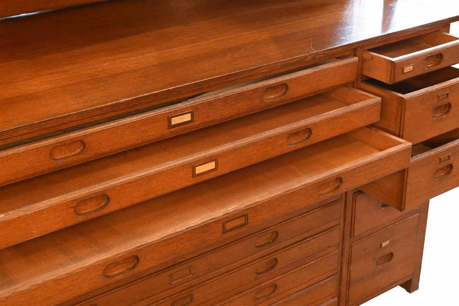 Oak Flat File Cabinet At 1stdibs