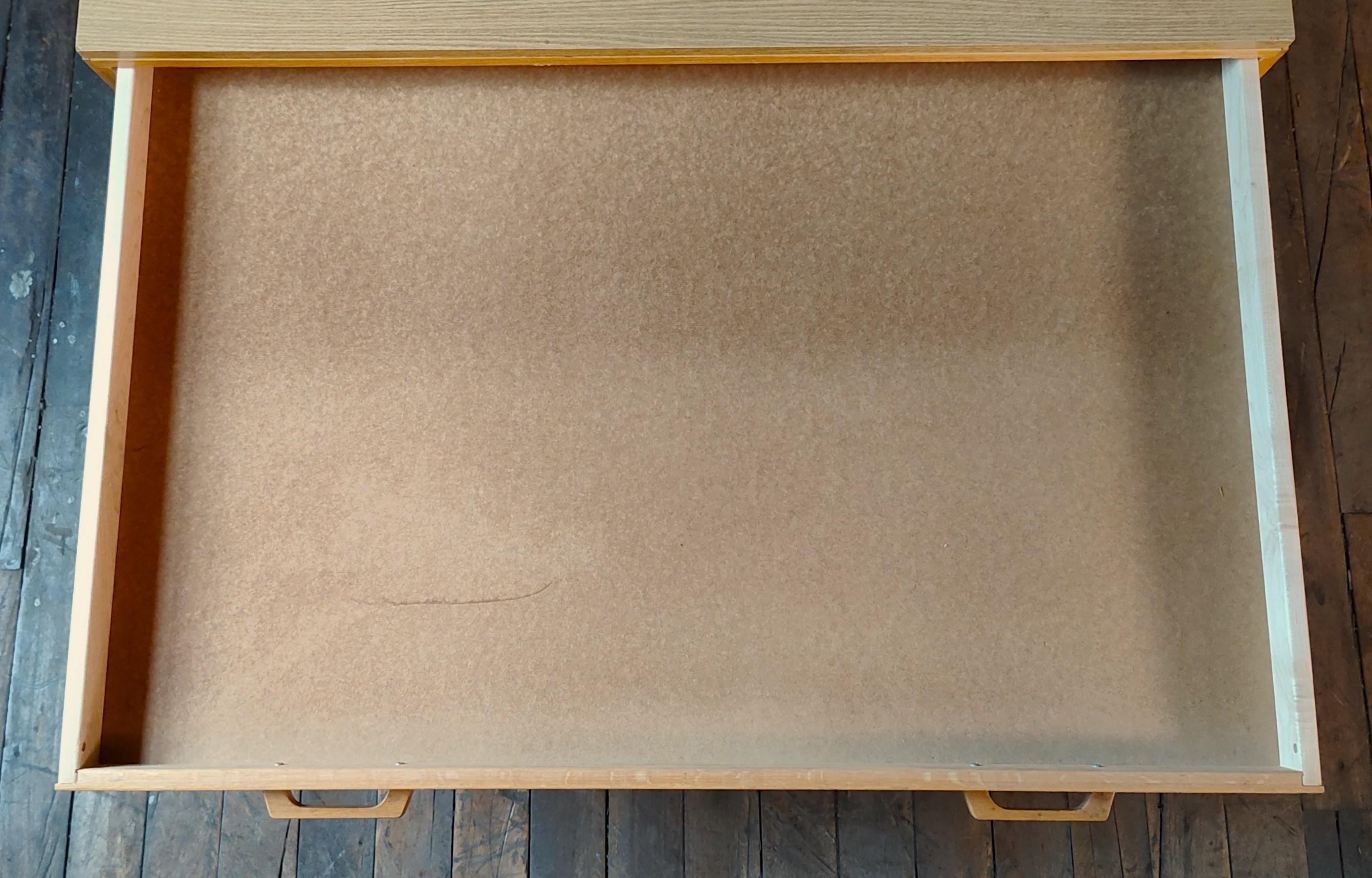 Oak Flat File / Coffee Table with 5 Drawers For Sale 5
