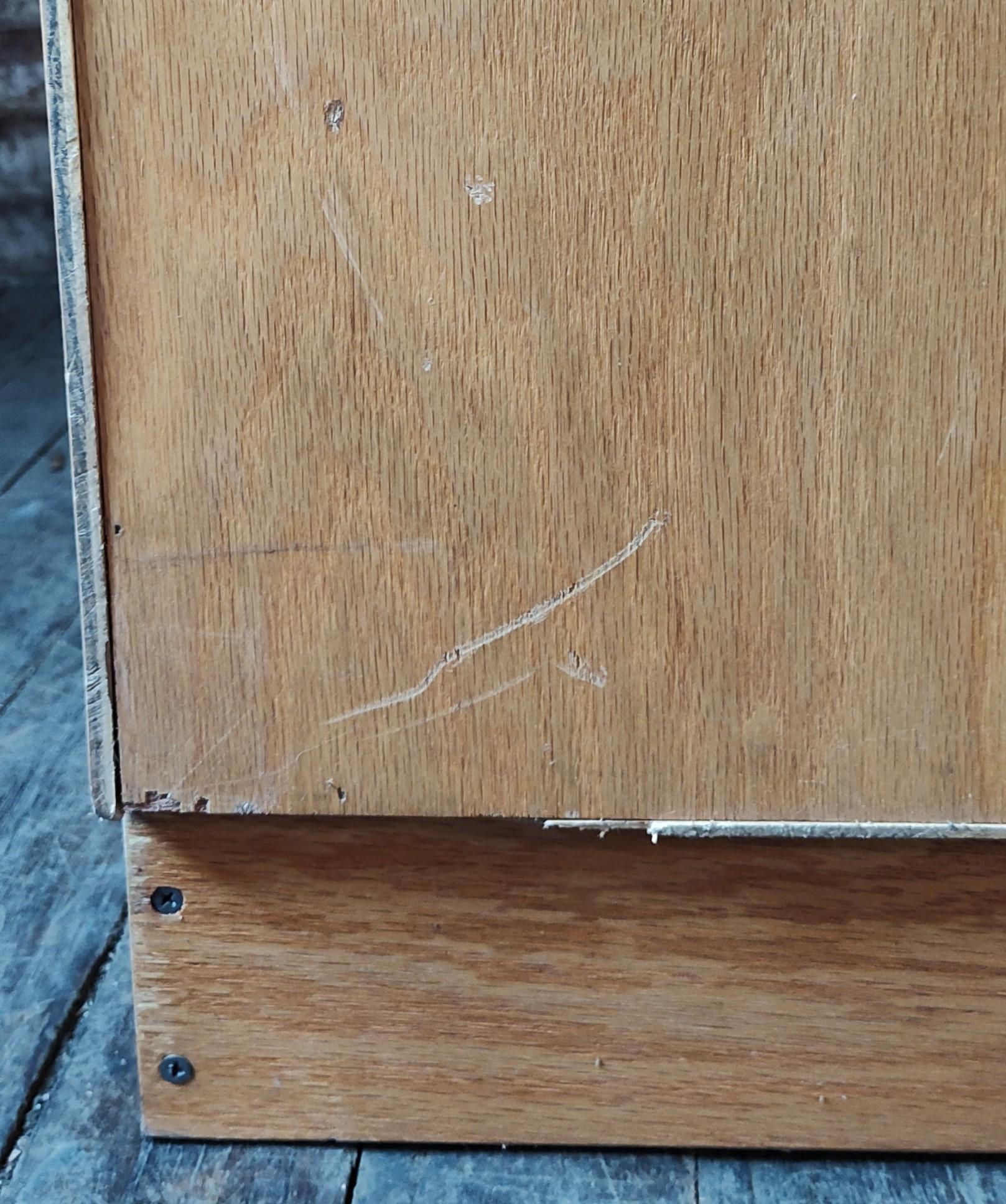 Oak Flat File / Coffee Table with 5 Drawers For Sale 9