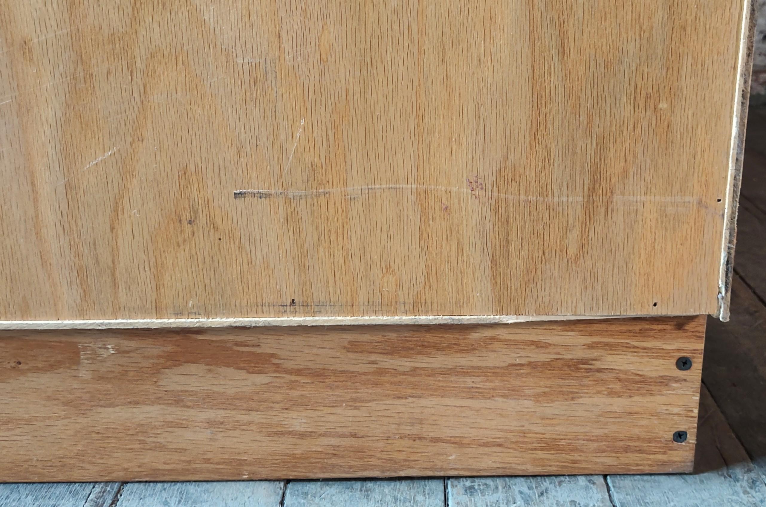 Oak Flat File / Coffee Table with 5 Drawers For Sale 10