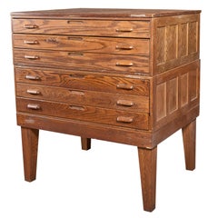 Oak Flat File Drawer on Legs