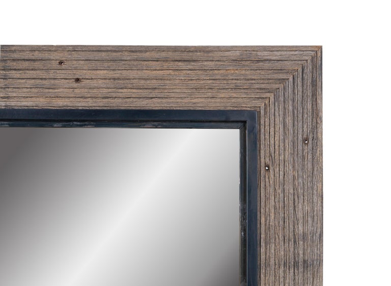Oak Floor Board Framed Mirror For Sale at 1stDibs