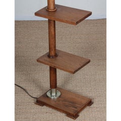 Oak floor lamp dating from the 1950s