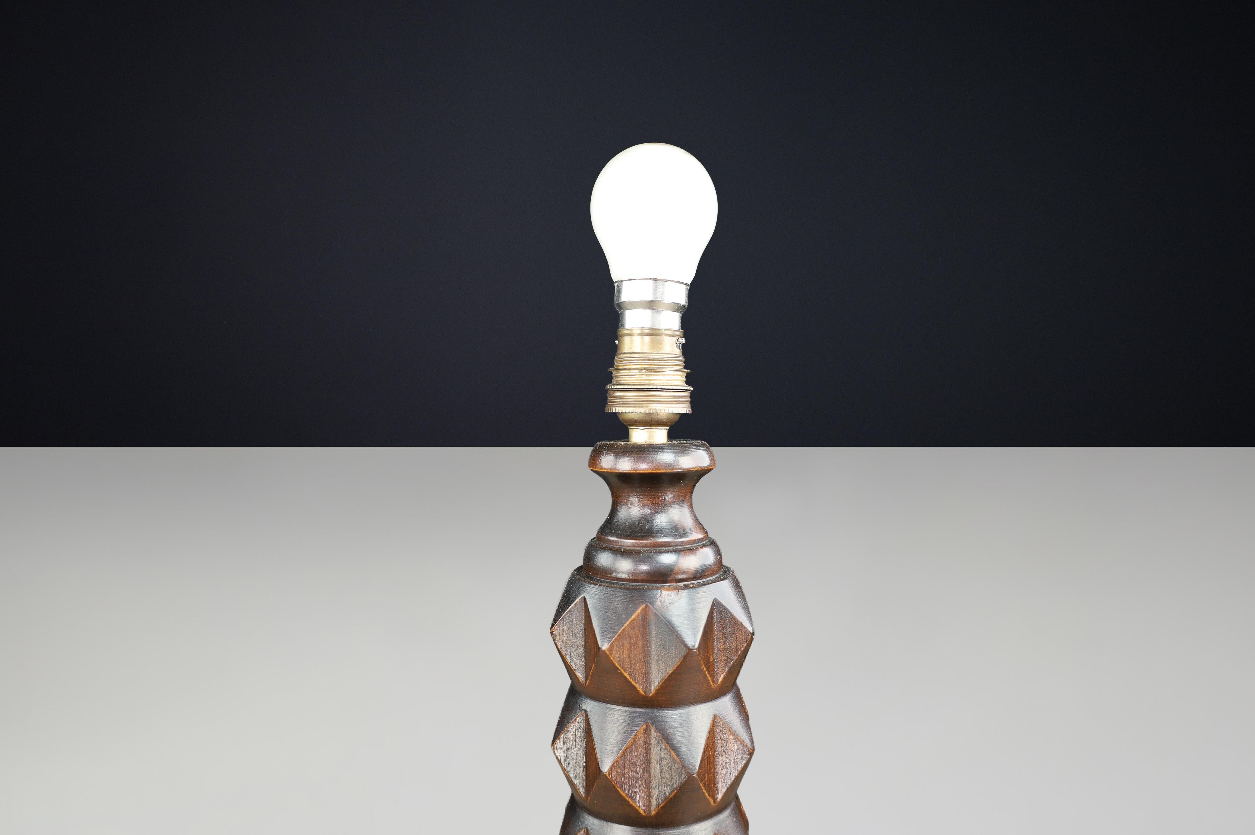 Lámpara de pie de roble al estilo de Charles Dudouyt, Francia, años 40 Francés en venta