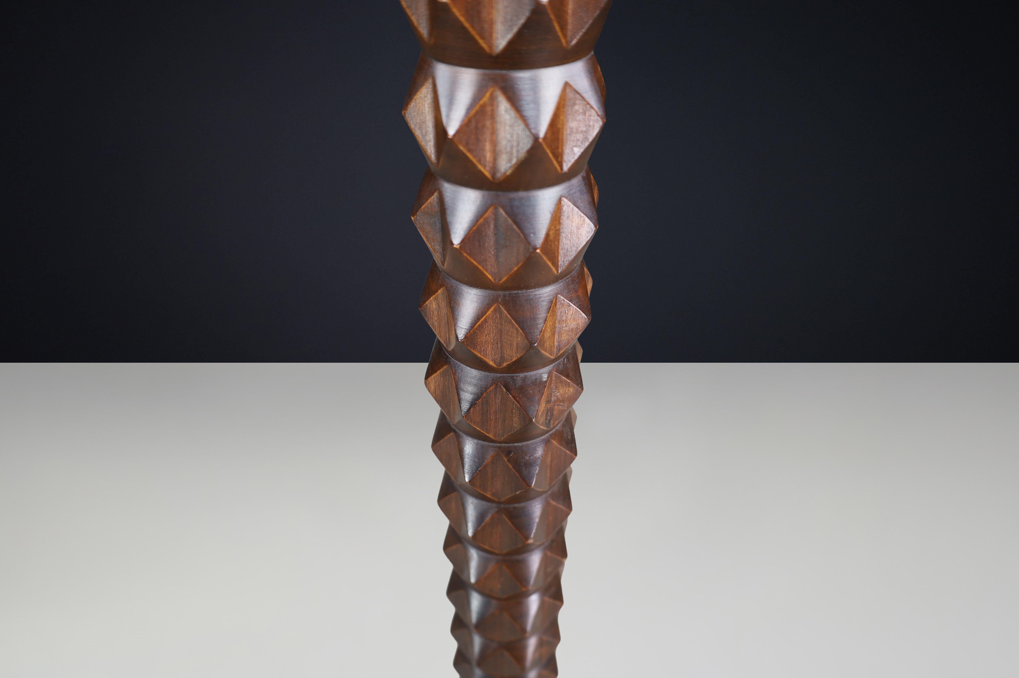 Lámpara de pie de roble al estilo de Charles Dudouyt, Francia, años 40 en venta 2