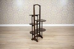 Oak Flower Stand, Late 20th Century, Five Shelves, European Design