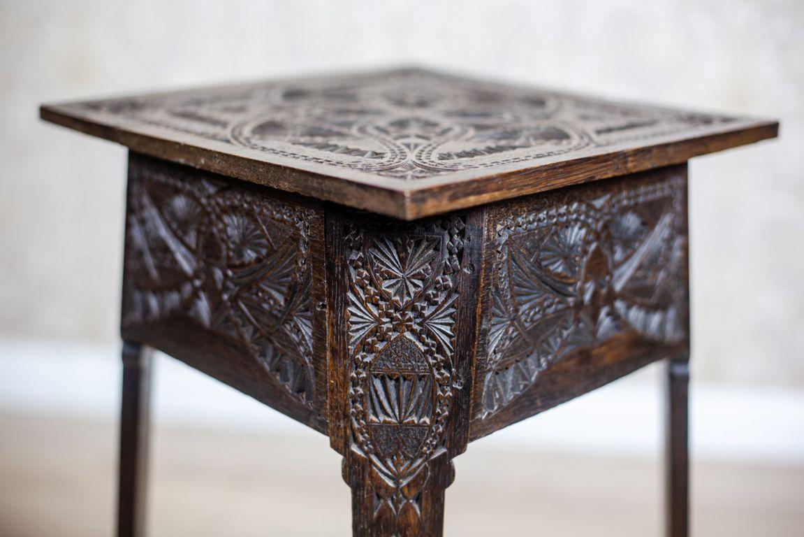 Mid-20th Century Oak Flower Stand, Pedestal from the 1930s