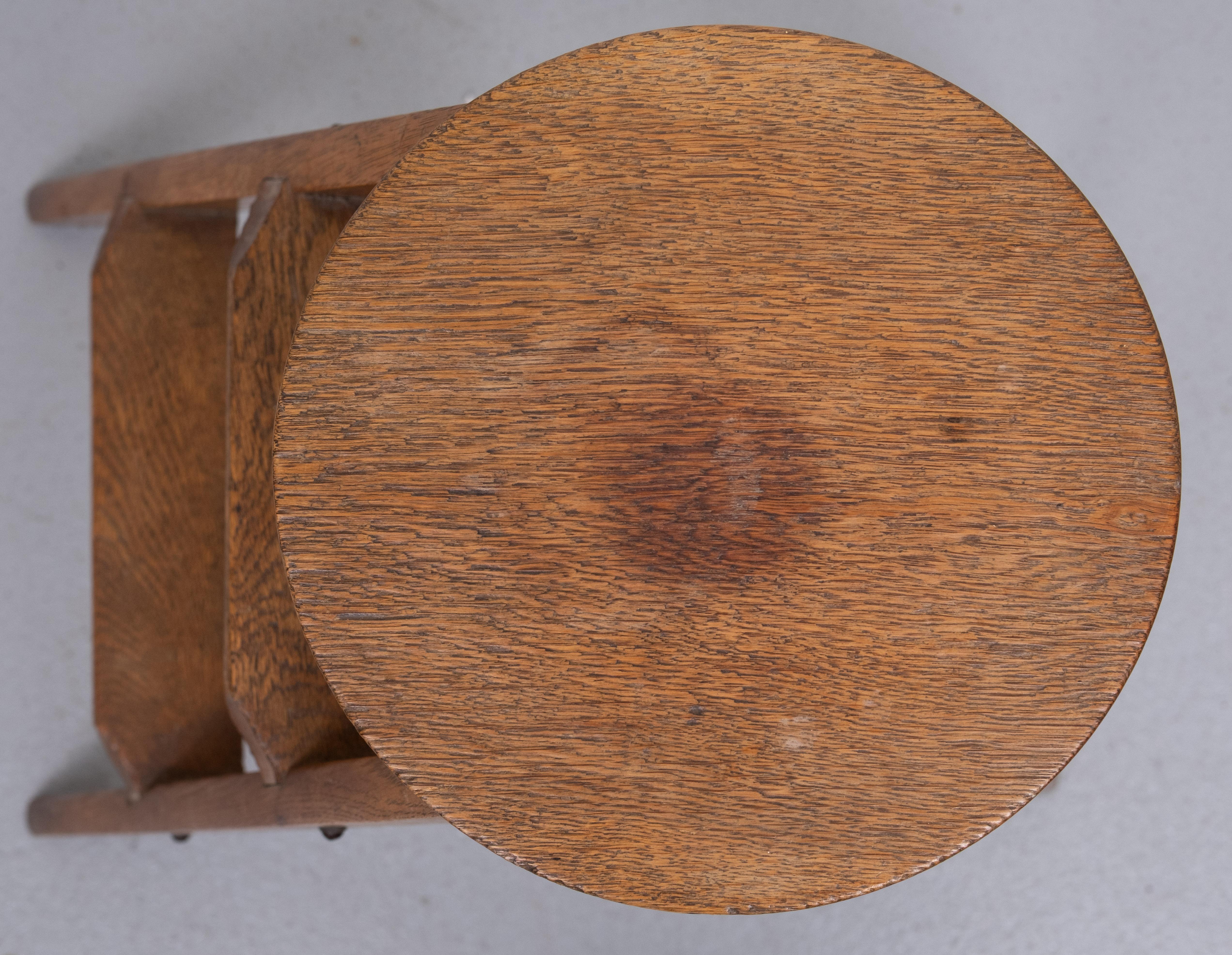 Mid-Century Modern Escalier de bibliothèque ou tabouret pliant en Oak 1950s Holland en vente