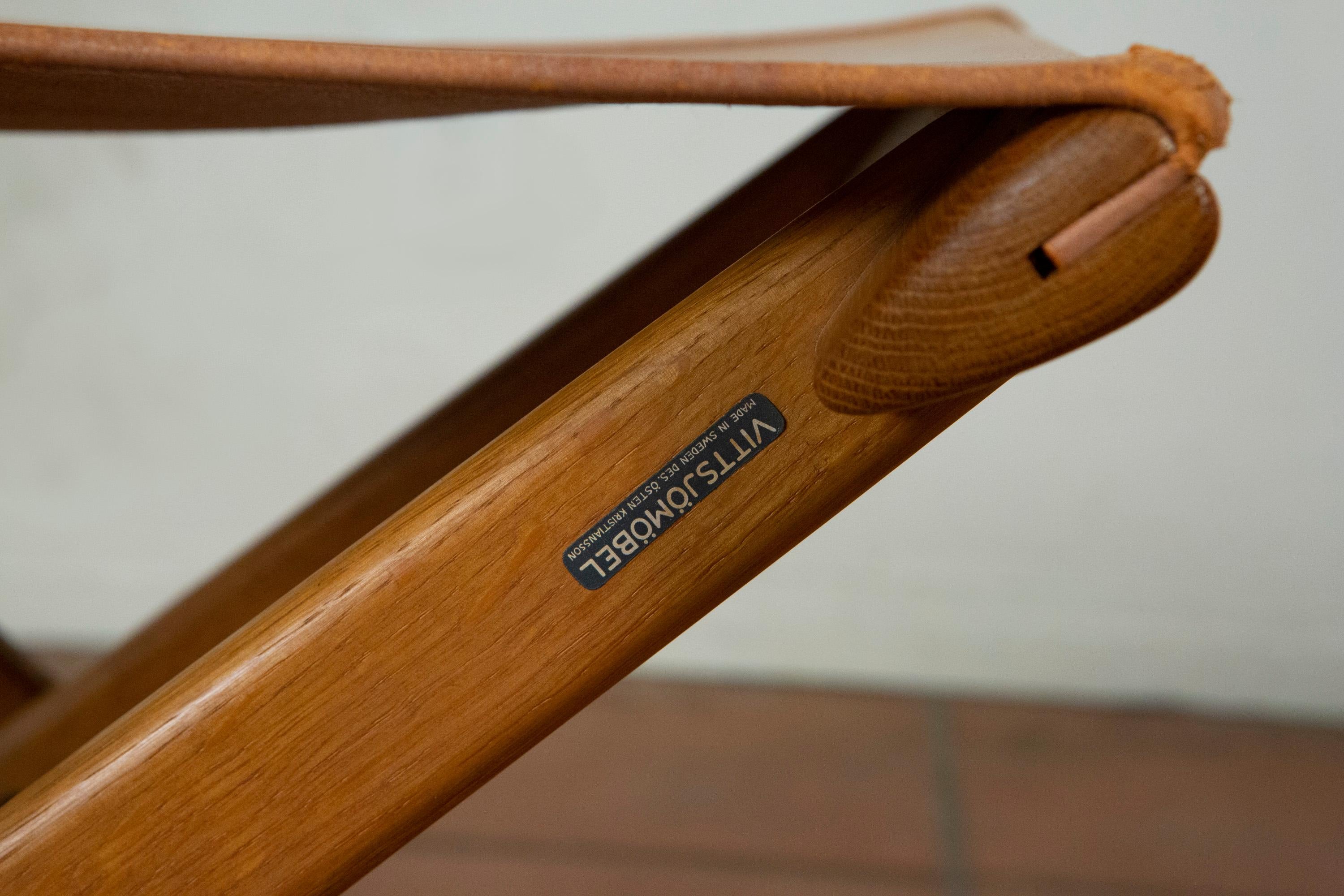 Eiche Klapphocker Modell 203 Uno und Östen Kristiansson - Luxus Vittsjö, Schweden (Leder) im Angebot