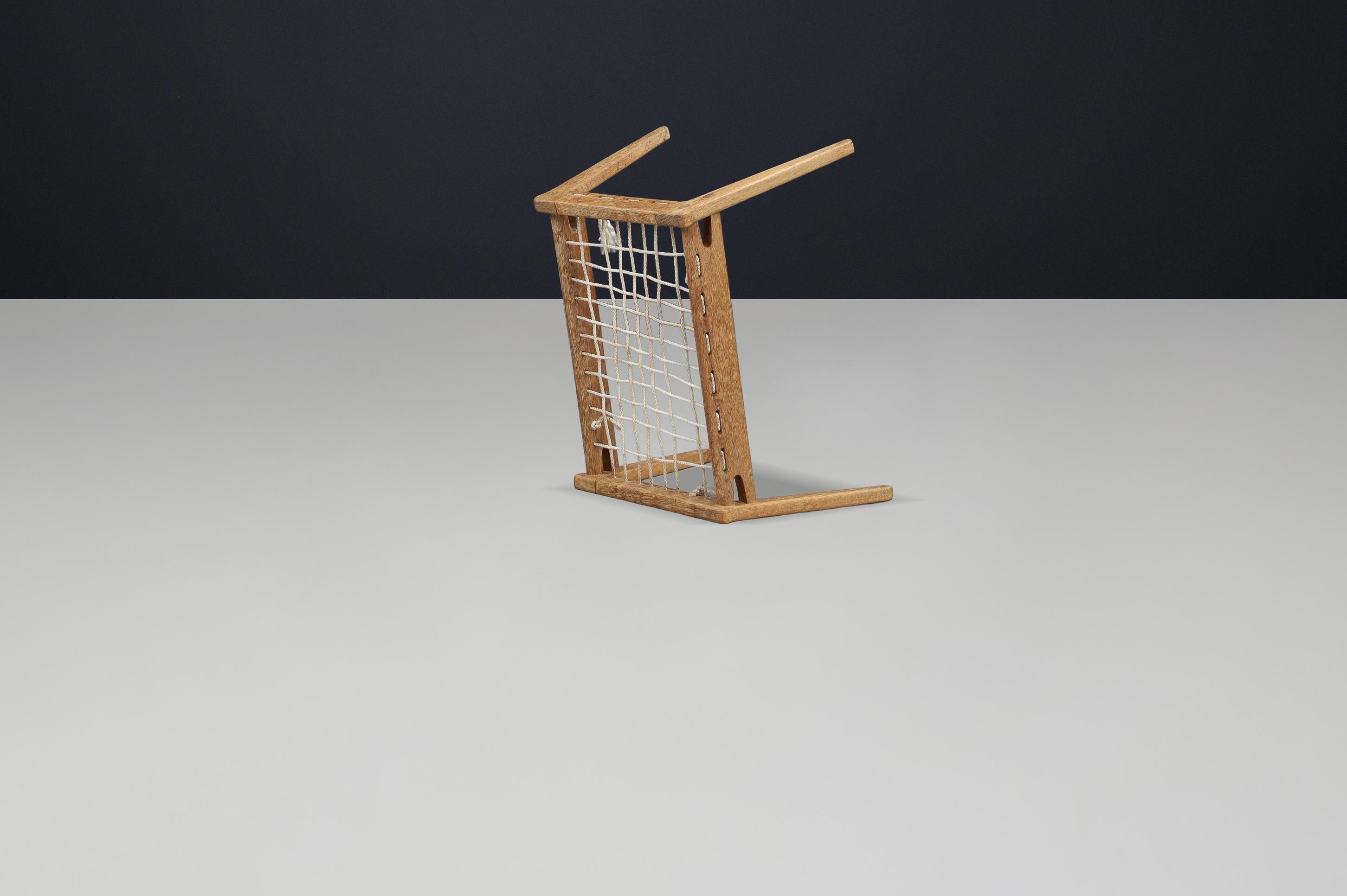 Eichenfußhocker von Heinz Heger für PGH Erzgebirge, Annaberg-Buchholz, 1960er Jahre im Angebot 1