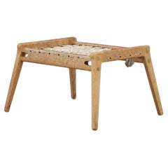 Oak Footstool by Heinz Heger for PGH Erzgebirge, Annaberg-Buchholz, 1960s