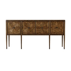 Oak Four Door Buffet - Dark