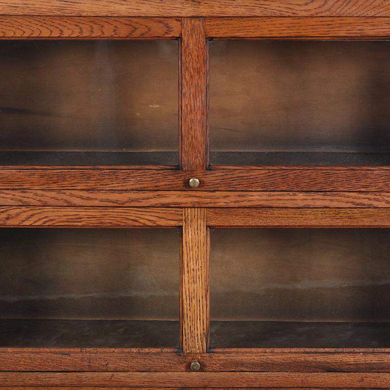 English Oak Four Section Lawyer's Barrister's Bookcase