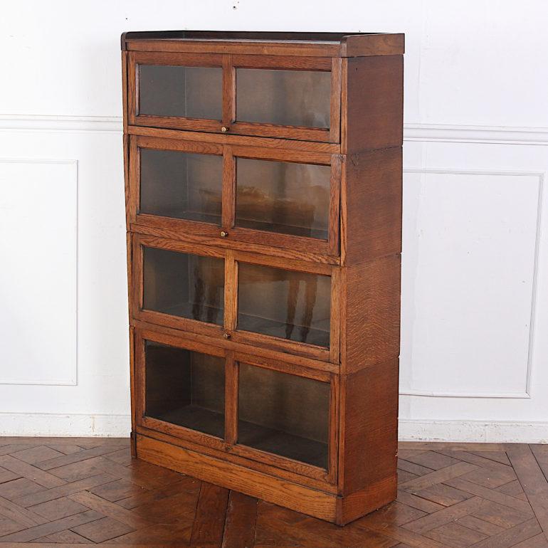 Oak Four Section Lawyer's Barrister's Bookcase 1