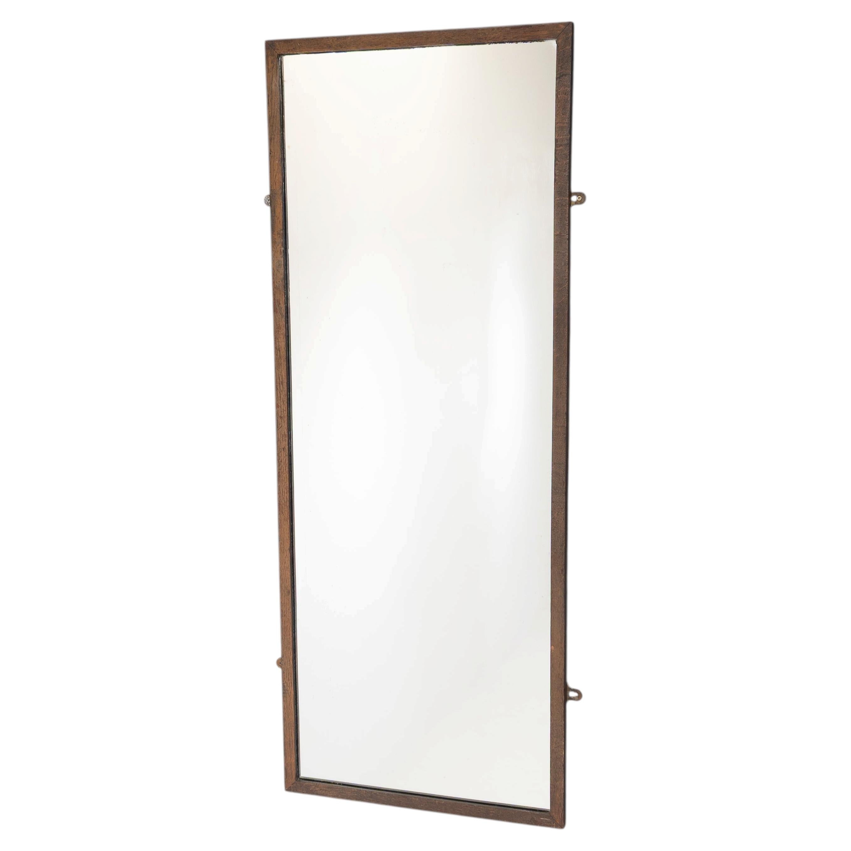Oak Framed Bistro Mirror For Sale