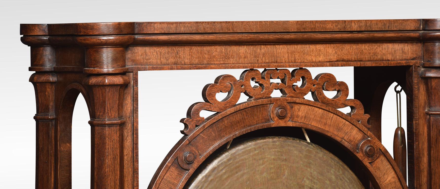 Oak Framed Dinner Gong of Gothic Design In Good Condition In Cheshire, GB