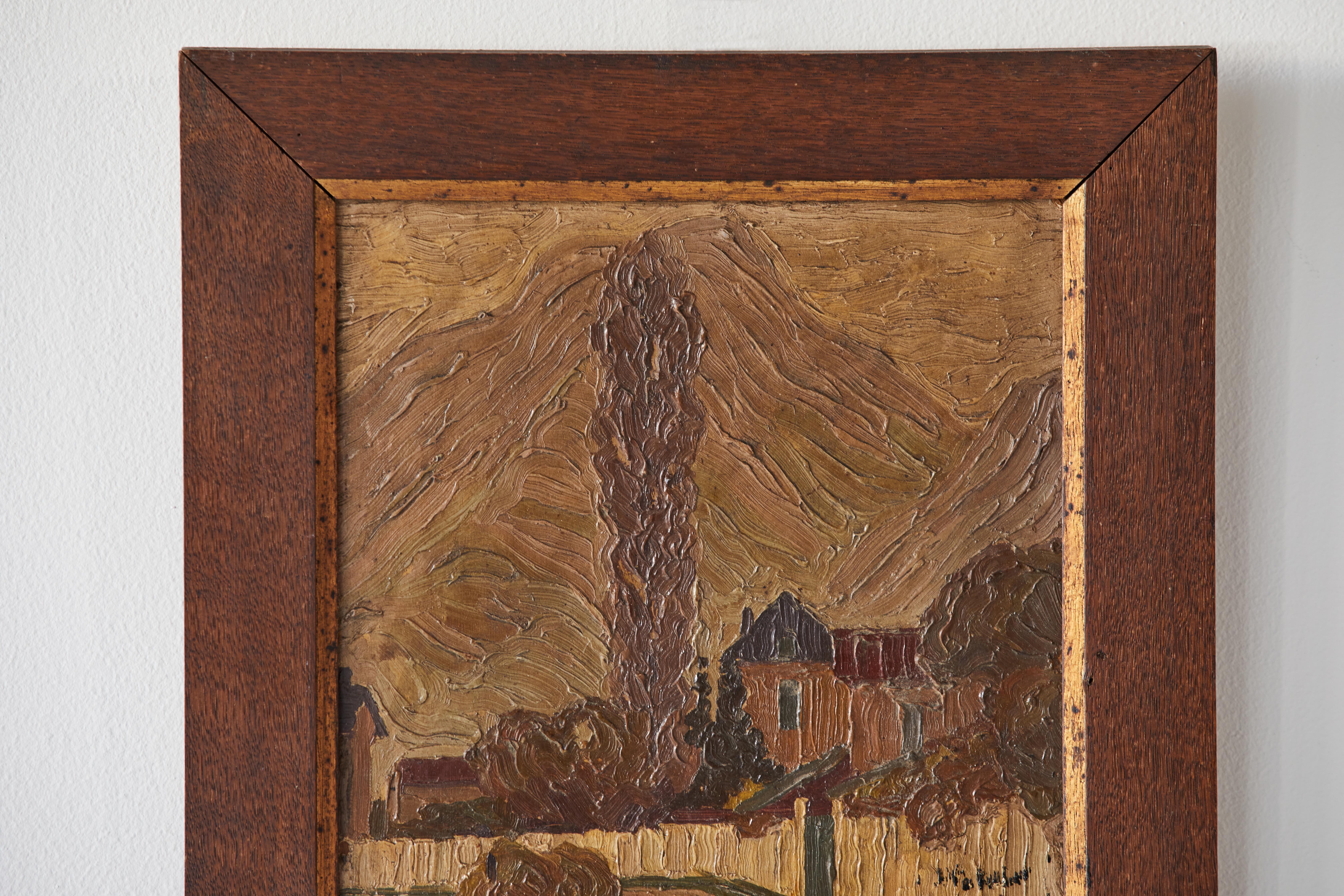 Oak Framed Dutch Oil Painting In Good Condition In Los Angeles, CA
