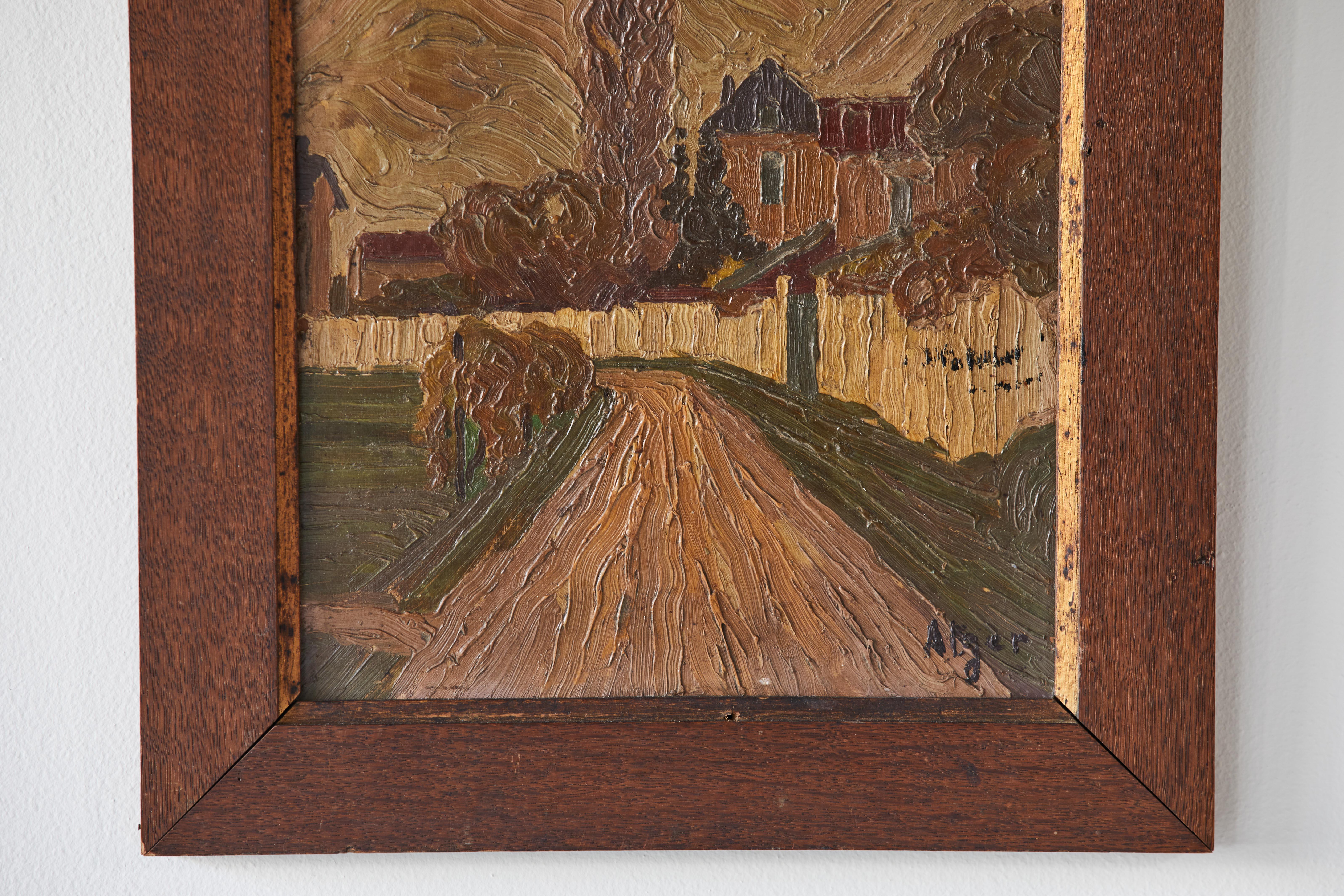 20th Century Oak Framed Dutch Oil Painting