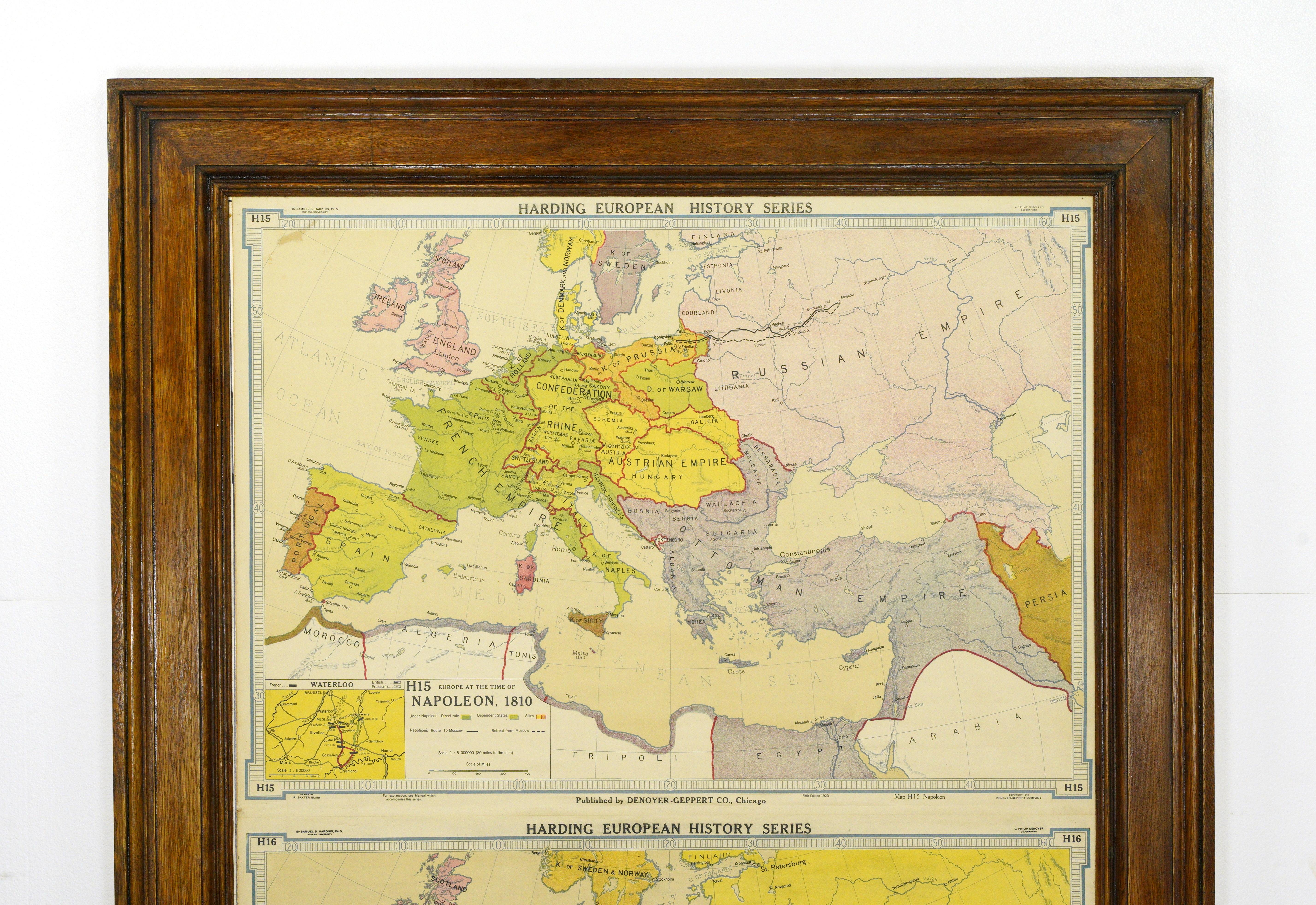 Eiche gerahmt Große Karte von Europa von 1810-1815 (amerikanisch)