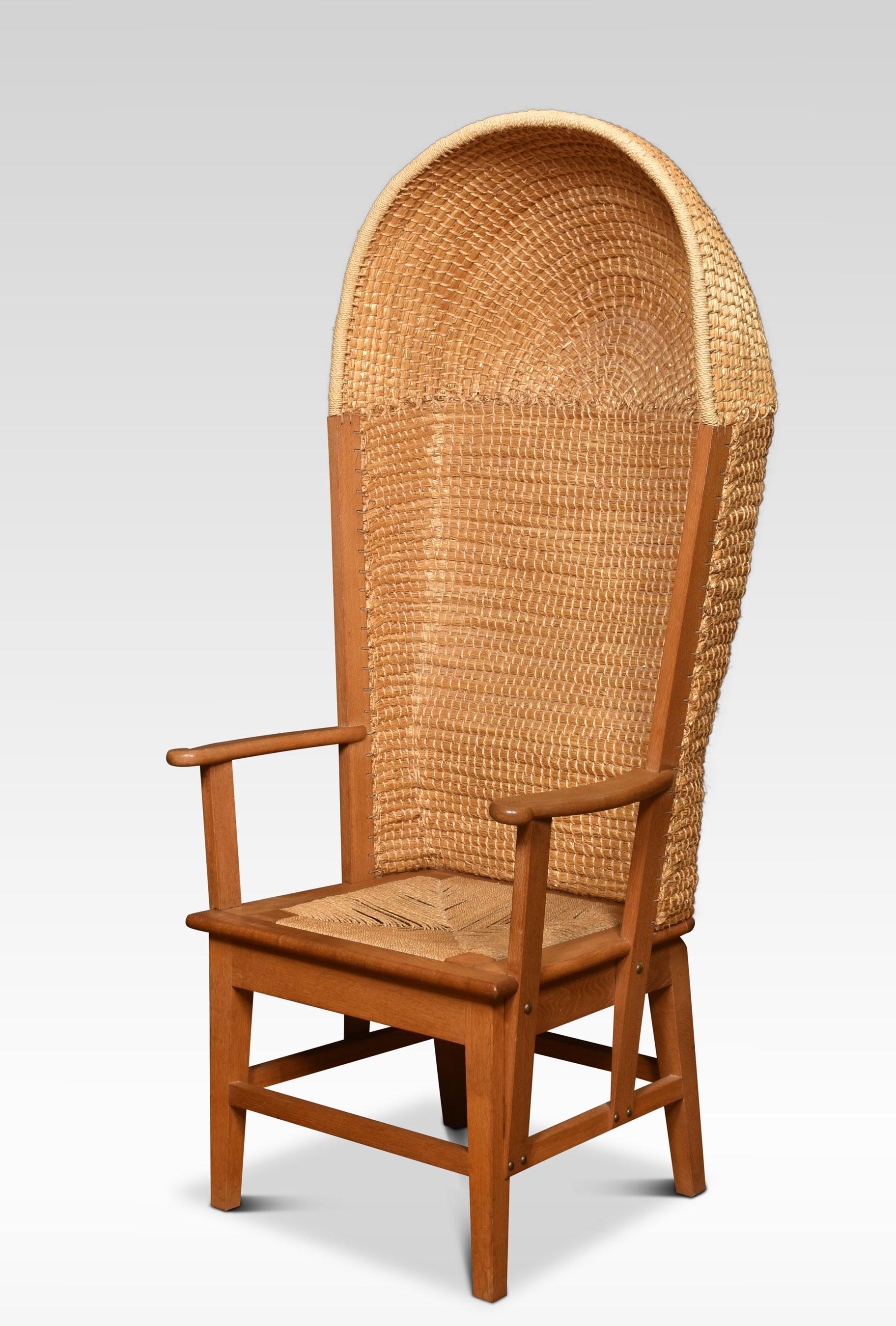 British Oak Framed Orkney Chair For Sale
