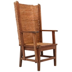 Orkney Oak Framed Chair with Cord, 1940s