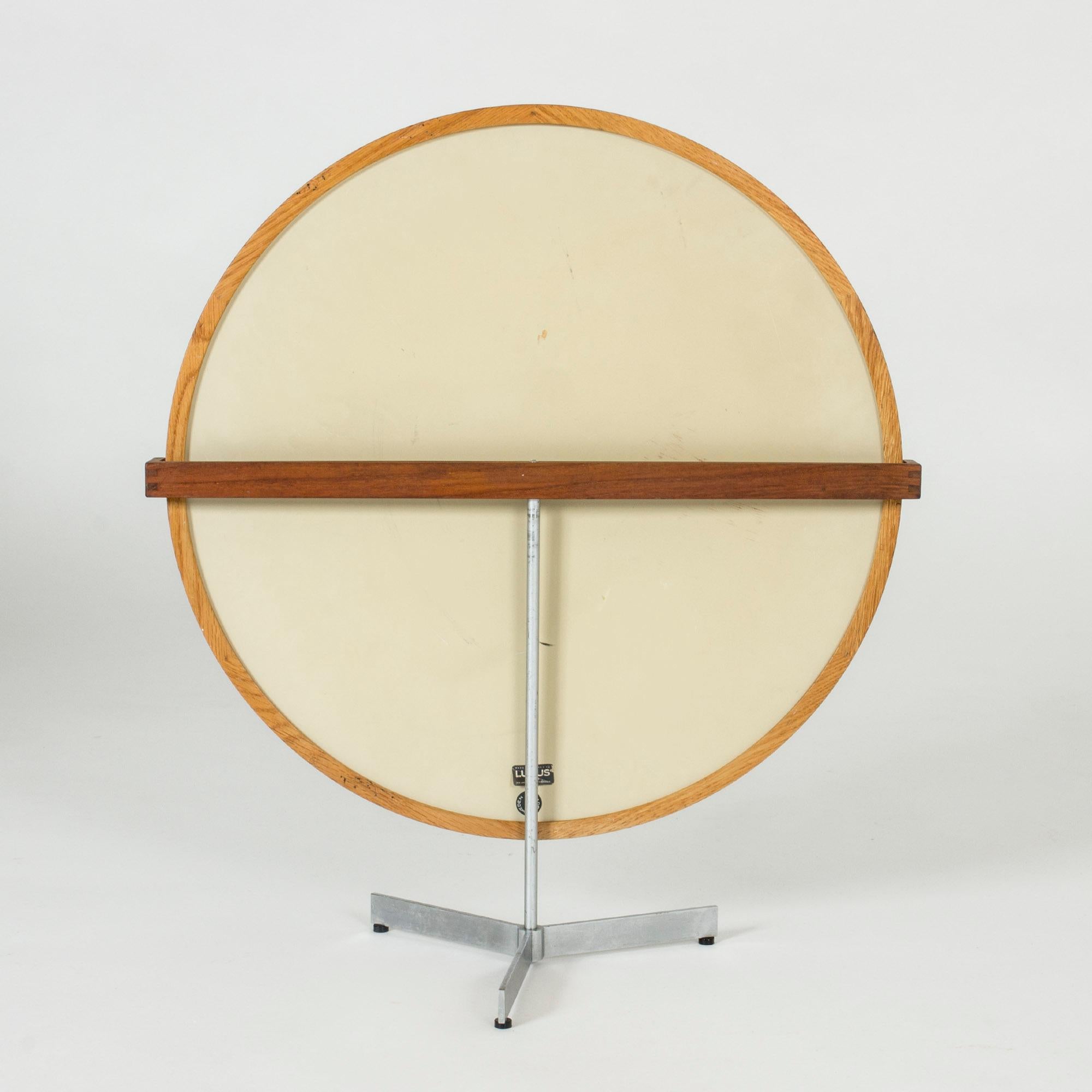 Scandinavian Modern Oak Framed Table Mirror by Uno & Östen Kristiansson