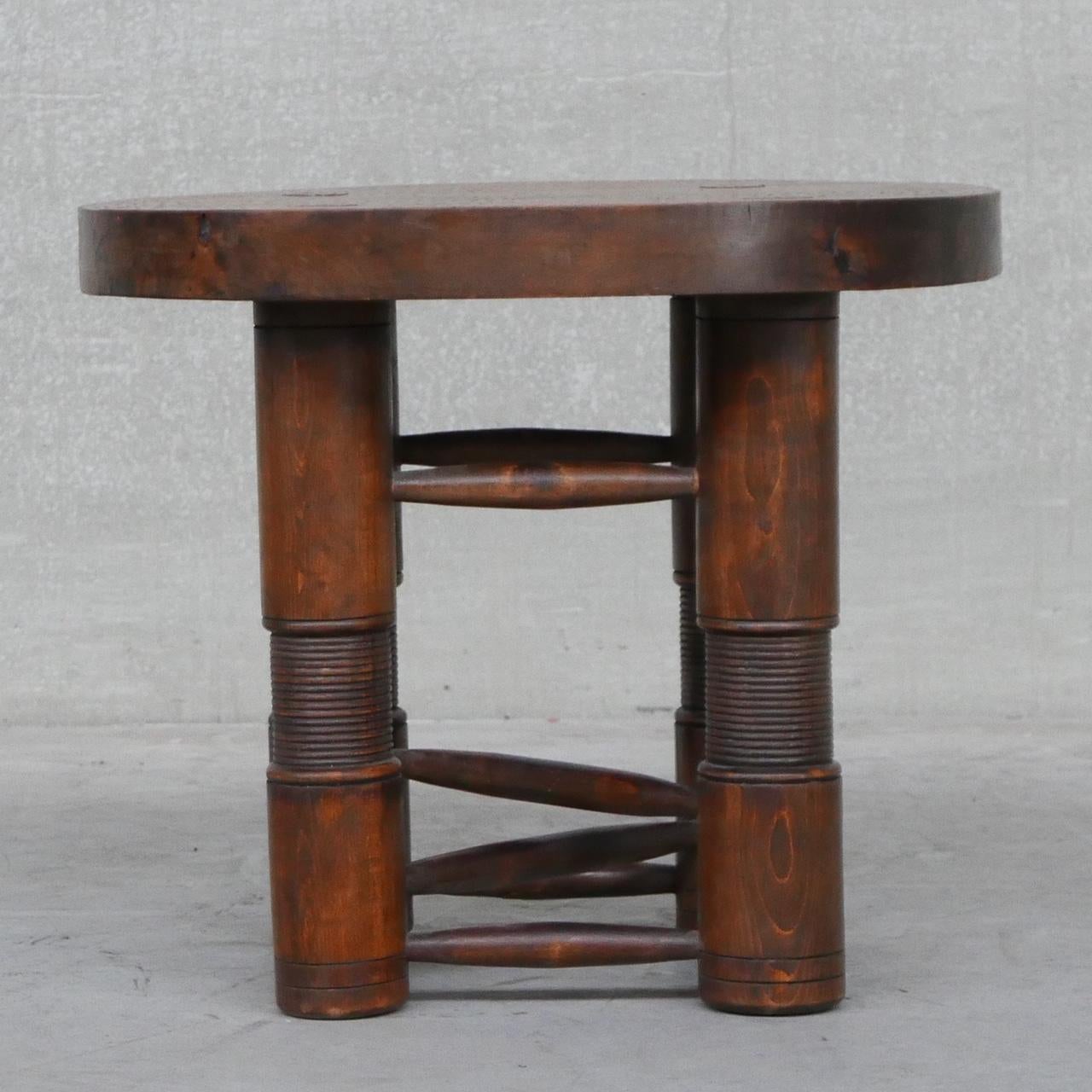 Oak French Art Deco Side Table by Charles Dudouyt 5