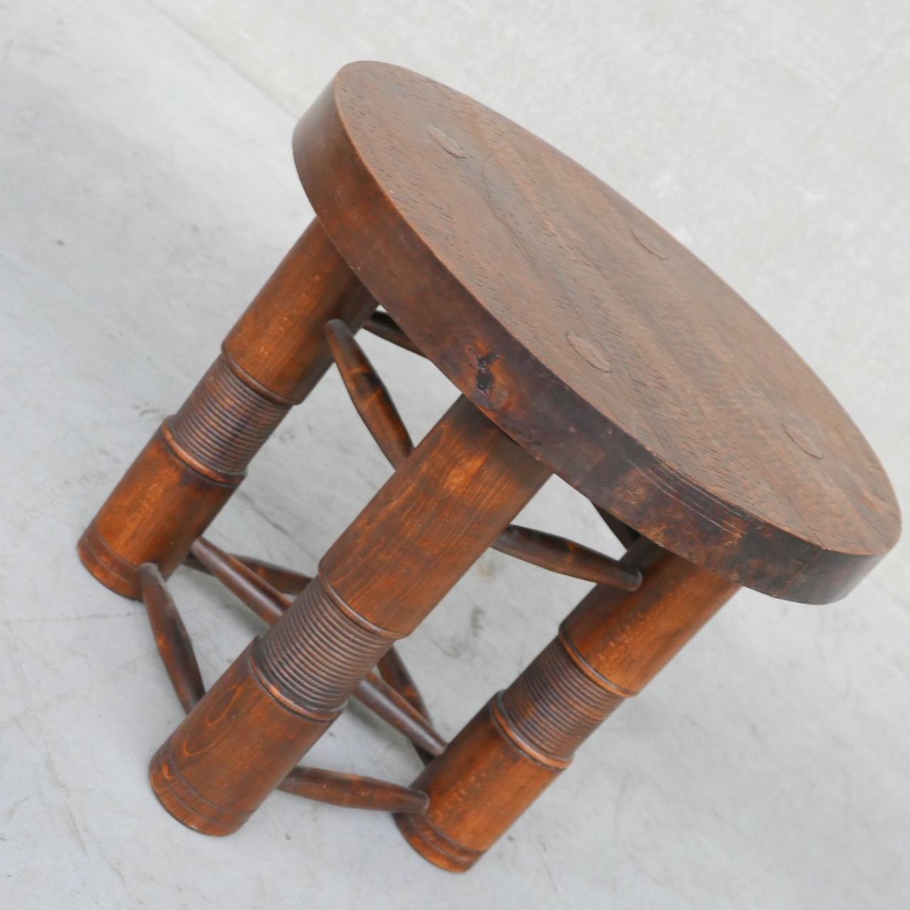 Mid-20th Century Oak French Art Deco Side Table by Charles Dudouyt