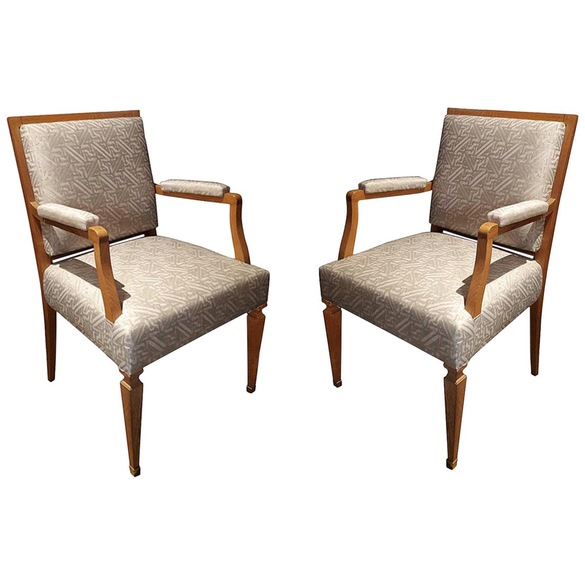 Oak French Chairs, Mid-20th Century