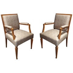 Oak French Chairs, Mid-20th Century Oak French Chairs, Mid-20th Century