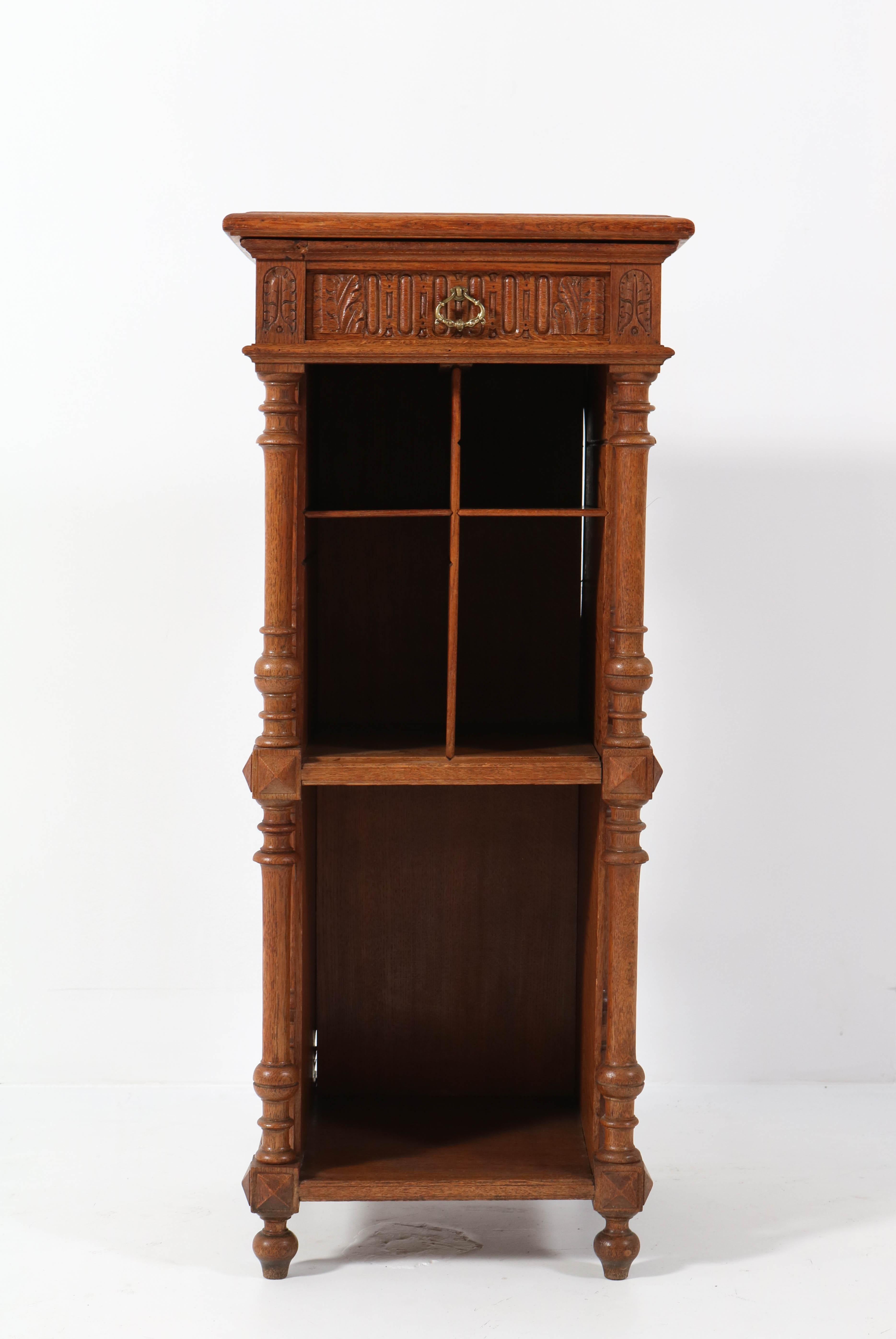 Oak French Henri II Cabinet, Late 19th Century For Sale 1