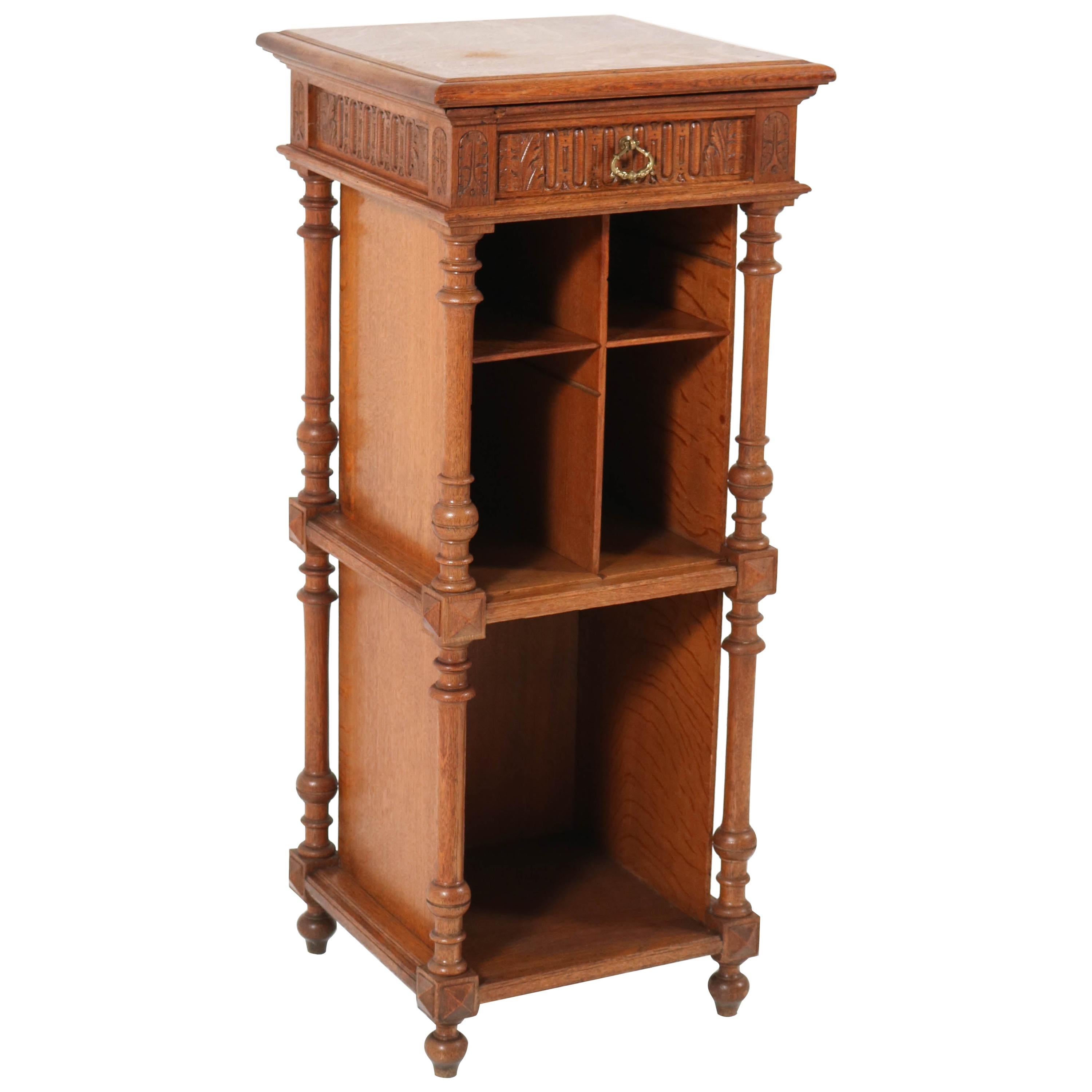 Oak French Henri II Cabinet, Late 19th Century For Sale