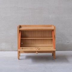 Oak French Midcentury Bar Cabinet by Guillerme et Chambron